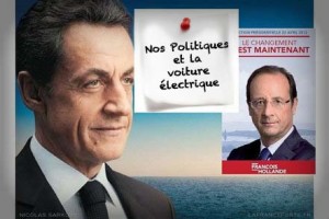 François Hollande, Nicolas Sarkozy, voiture électrique, Elysées, politique