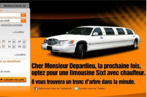 Sixt, Gerard Depardieu, limousine, avion, incident
