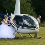 Hélicoptère, mariage, robe de mariée, amour, idée