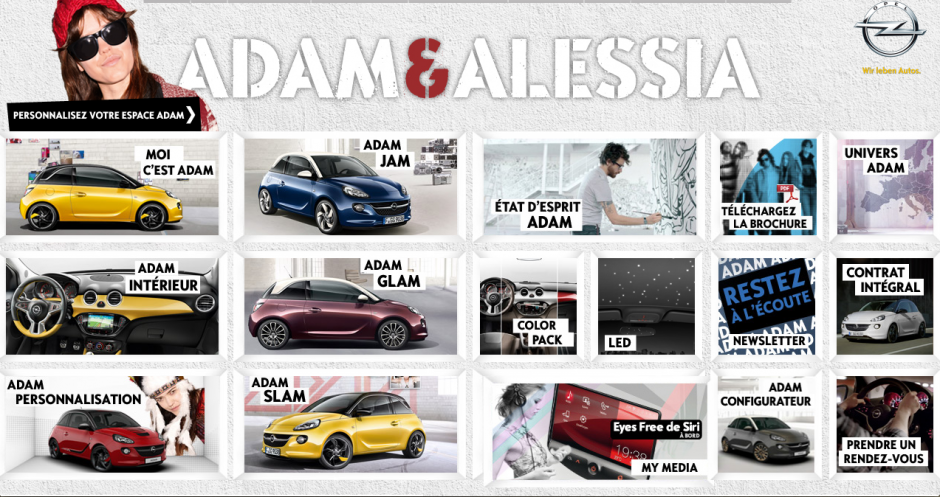 Opel adam, opel, adam, personnalisable, voiture femme, citadine, couleur, voiture personnalisée