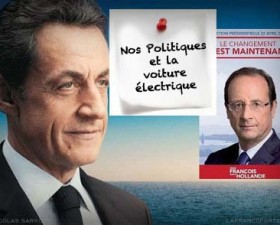 François Hollande, Nicolas Sarkozy, voiture électrique, Elysées, politique