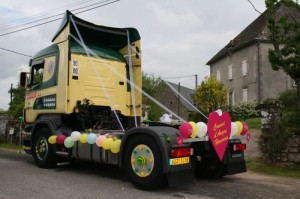 camion, mariés, décoration, mariage, amour, voiture de femme, voiture de mariage