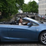 clémcence de bernis, Opel, cascada, opel cascada, essai, cabriolet, décapotable, bruges, voiture femme