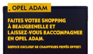 Centre commercial beaugrenelle, Opel, adam, partenaire, course noel, cadeau noel, shopping, chauffeur privé, gratuit