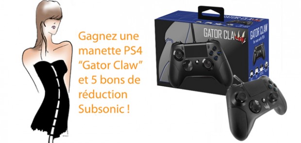 concours, PS4, jeu video, jeux videos, jeu concours, bon reduction, manette PS4, Gator Claw, subsonic