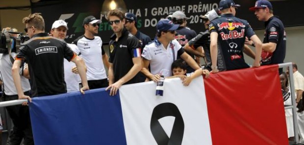 F1, attentat paris, pray for paris, romain grosjean, FIA, Jean todt