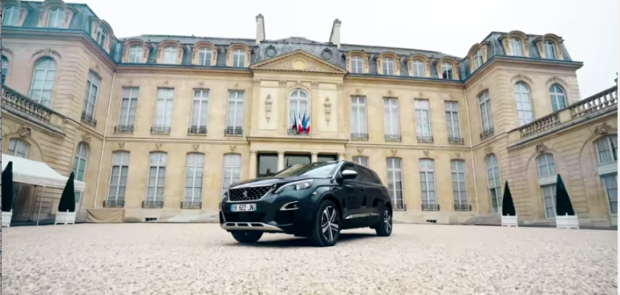 voiture presidentielle, peugeot, peugeot 5008, centigon, voiture blindee, video, suv, emmanuel macron,