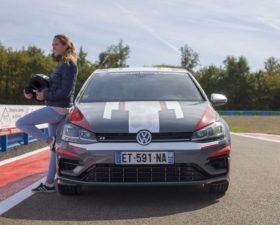 volkswagen driving experience, volkswagen, circuit de dreux, circuit, sport auto, pilotage, rallye, clemence de bernis, golf r, les enjoliveuses, voiture femme