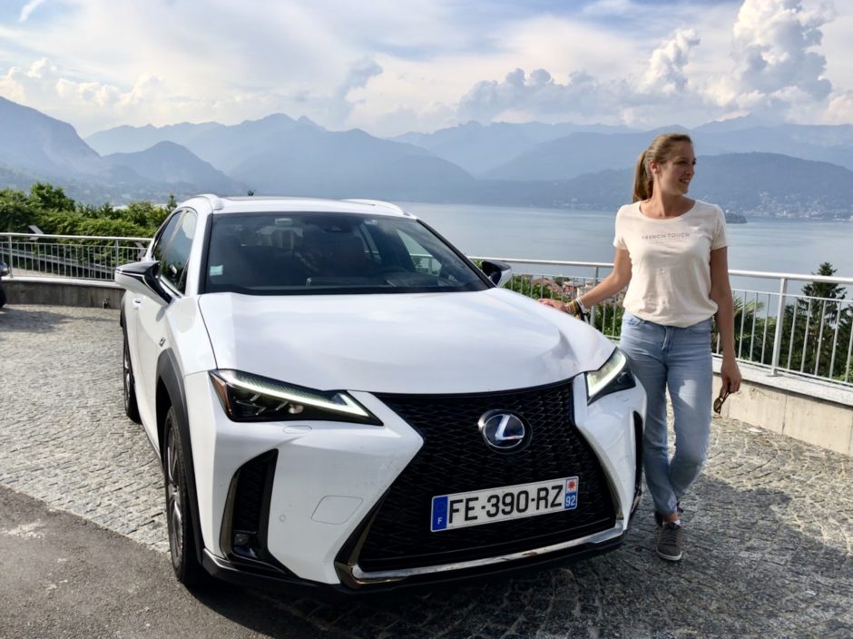 Lexus, UX, UX 250h, Lexus UX, essai, testdrive, roadtrip, face avant, clemence de bernis, lac majeur, vehicule hybride