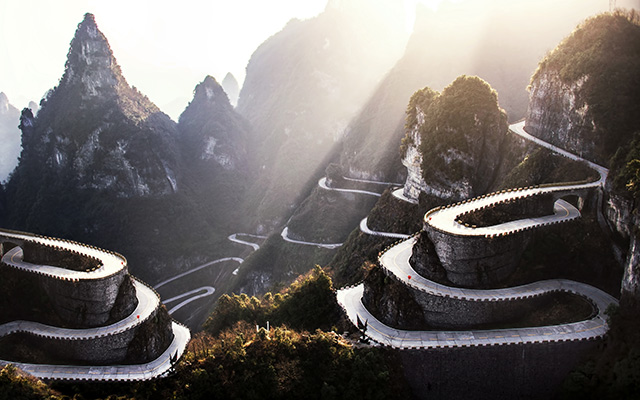 plus belles routes du monde, plus beaux cols du monde, chine, route de tianmen