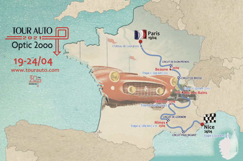 tour auto, tour auto 2021, 30eme tour auto, anniversaire, parcours, itineraire tour auto, paris, nice, sport auto, rallye auto, rallye historic